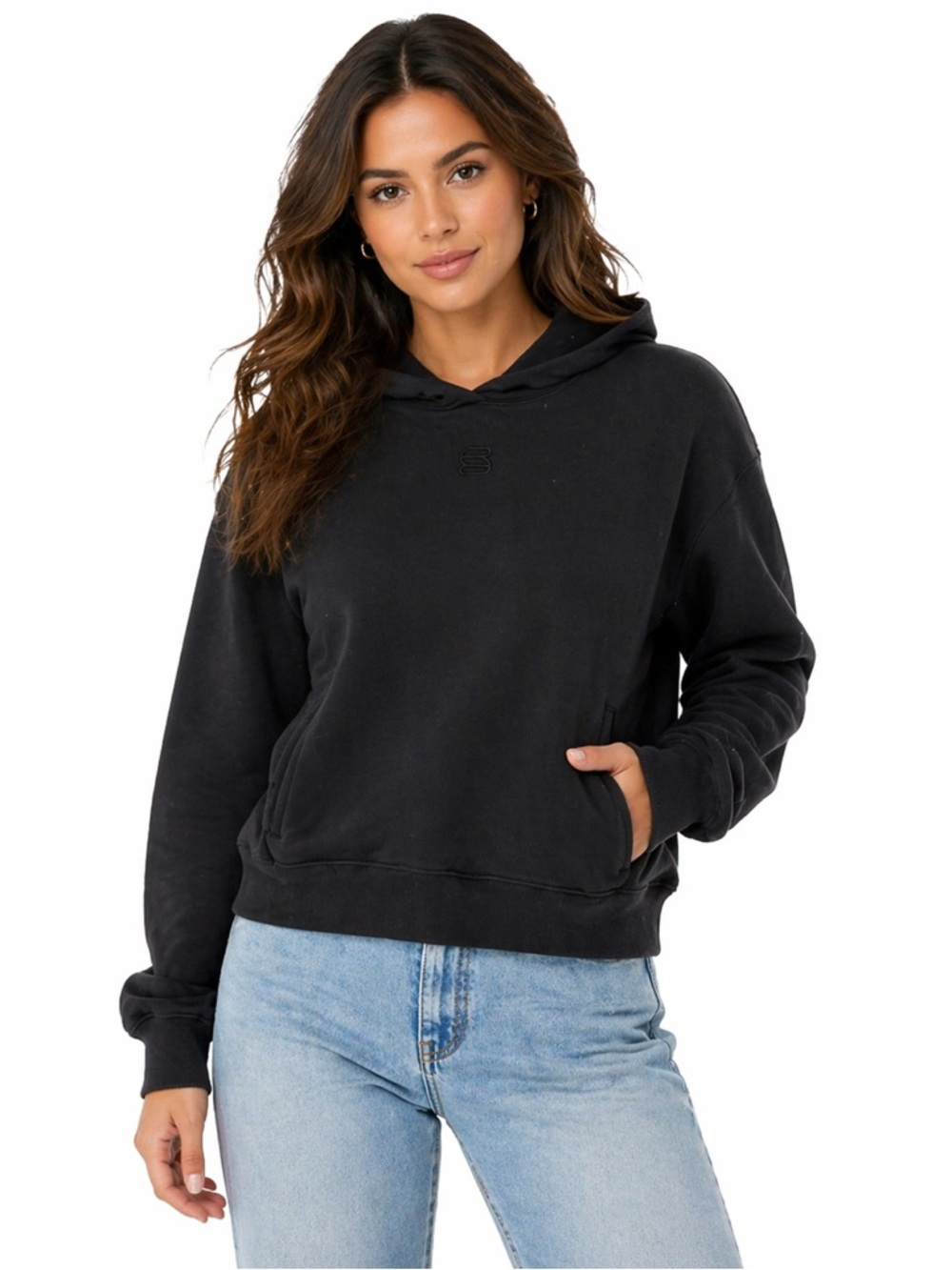 TNA SUPER WORLD Black Women's Hoodie Sweatshirt